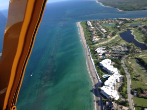 St Lucie Inlet with weak plume exiting. 8-20-15. (Ed Lippisch)